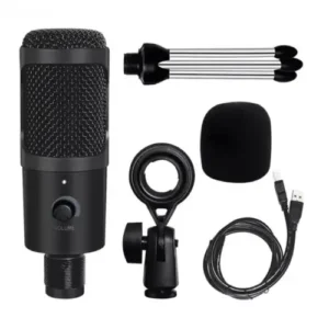 Condenser Microphone With Usb Connector Volume Control And Tripod Stand