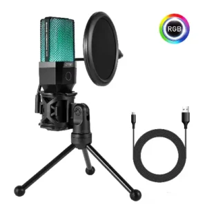 Usb Microphone With Pop Filter And Lighting Stand 2