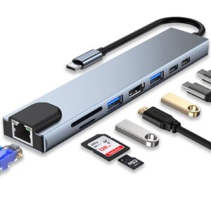 USB Type C Adapter Hub 8 in 1
