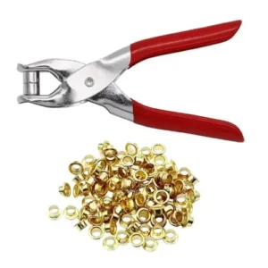 Grommet Eyelet Hole Punch Pliers Kit With 100 Metal Snup Buttons