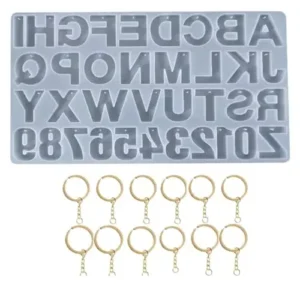 Keychain Alphabet Resin Silicone Mold Letter and Number