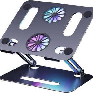 Laptop Stand with USB Dual Cooling Fan and Heat-Vent