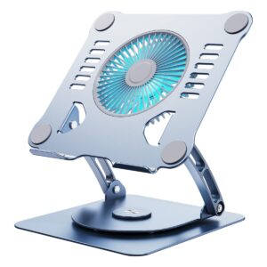 Laptop Stand with Cooling Fan and 360° Rotating Base